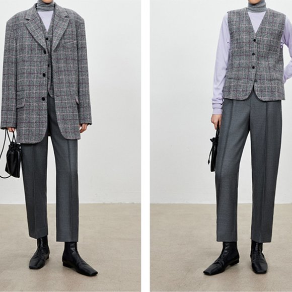 BNWT CHICJOC Women 100% Harris Tweed Wool Plaid Perfection Vest size 38 - Picture 4 of 12